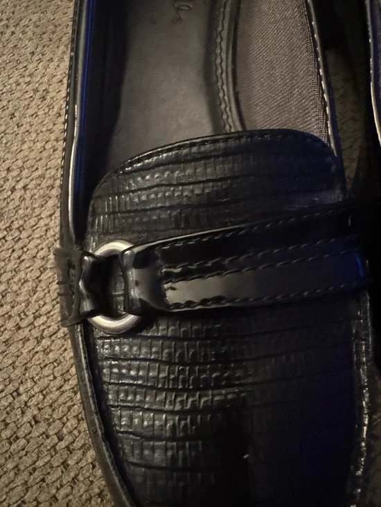 Life Stride Black Textured Loafer Flats with Buckle Accent - Picture 4 of 6